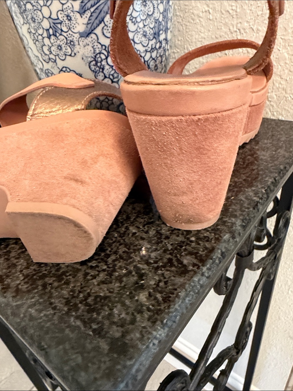Pedro Garcia Champagne Metallic Wedge/Platform Sandals - Picture 9 of 9